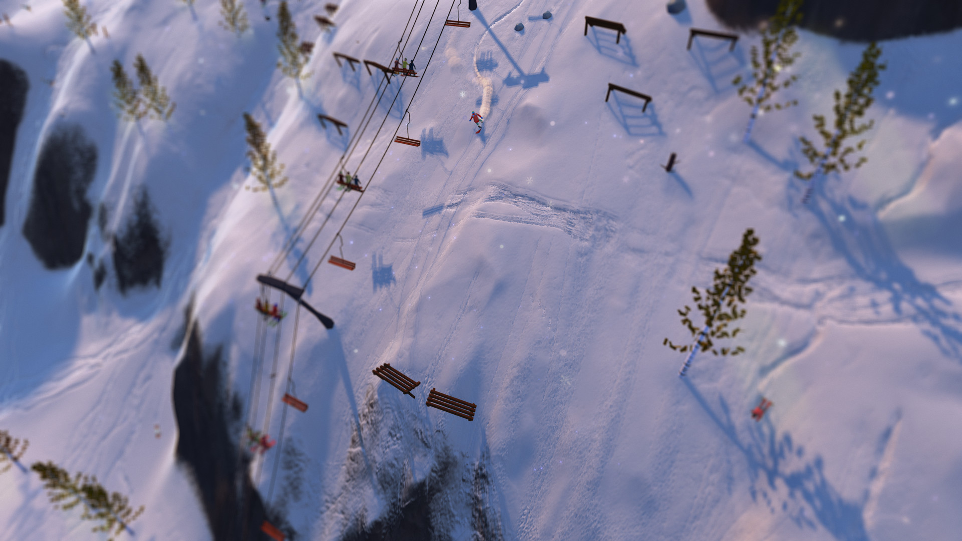 Bir snowboardcunun havadan çekilmiş fotoğrafı