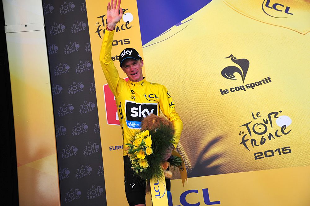 Chris Froome (Team Sky) waves at the crowd