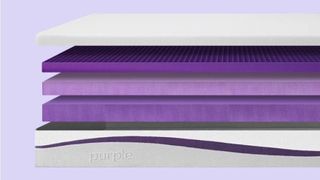 An image showing inside the Purple Plus Mattress to reveal all its layers