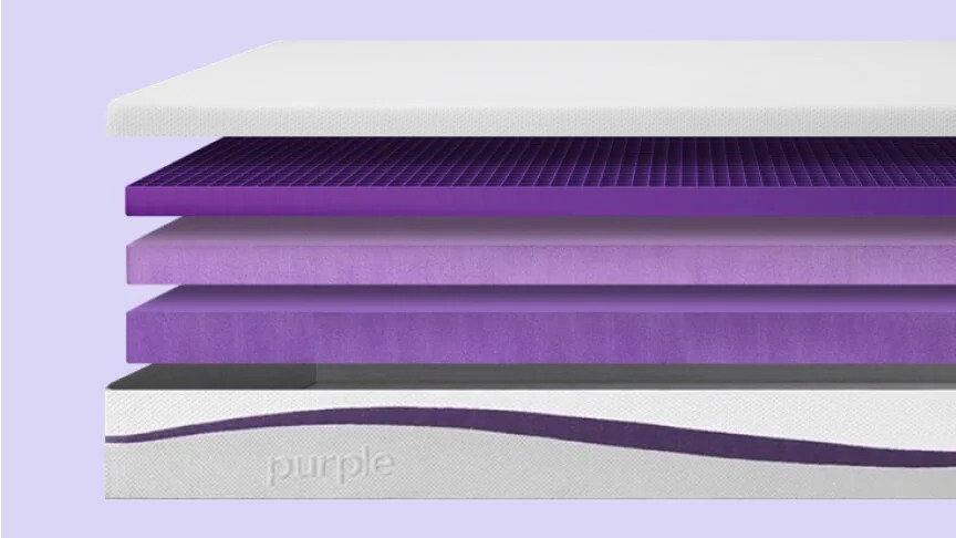 Purple Plus mattress review: An image showing inside the Purple Plus Mattress to reveal all its layers