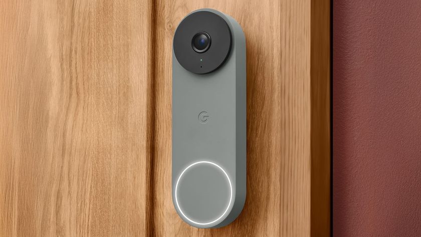 Google Nest Doorbell (wired, 3rd gen) mounted to an exterior wall