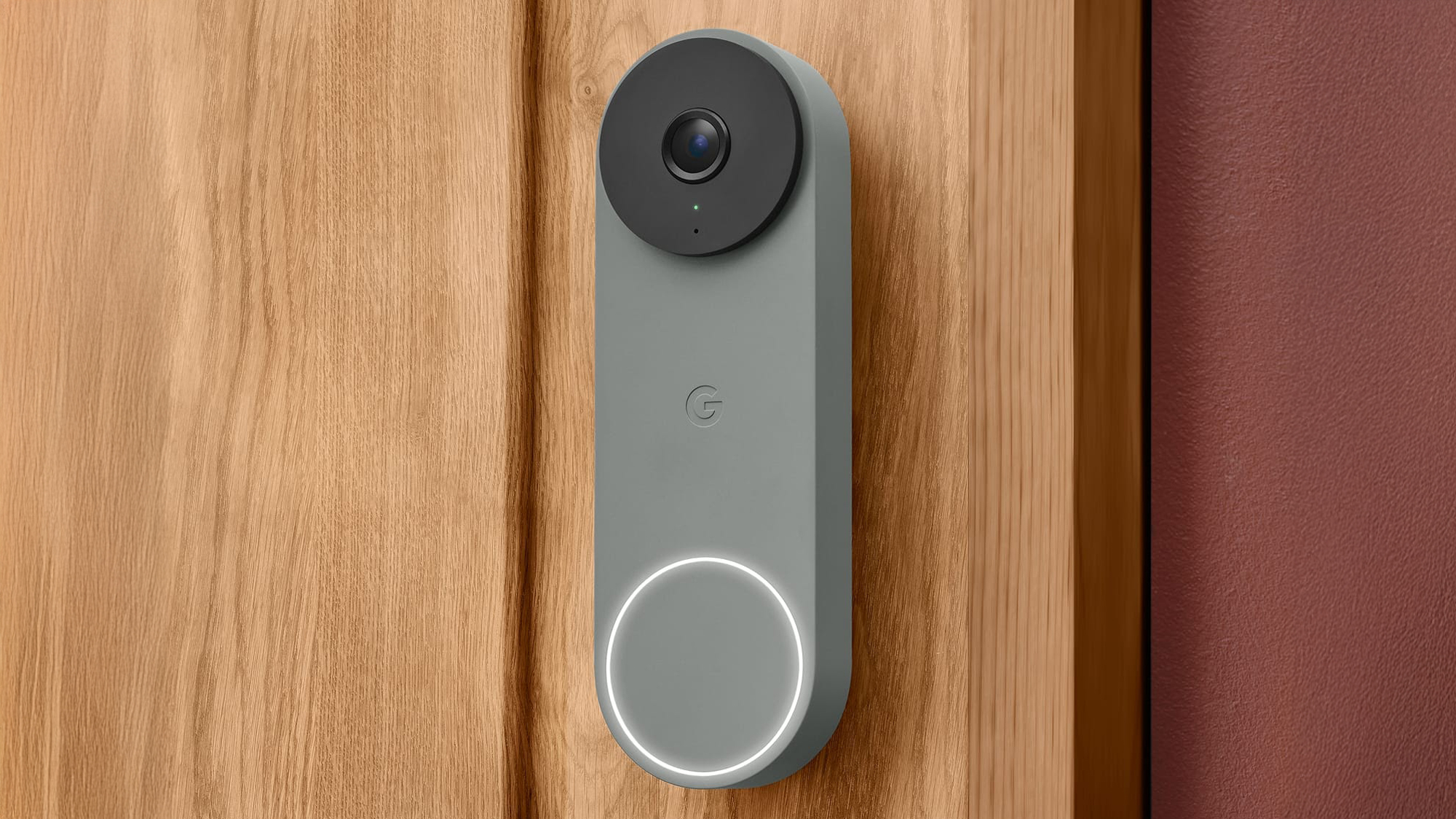 Google Nest Doorbell (wired, 3rd gen) mounted to an exterior wall
