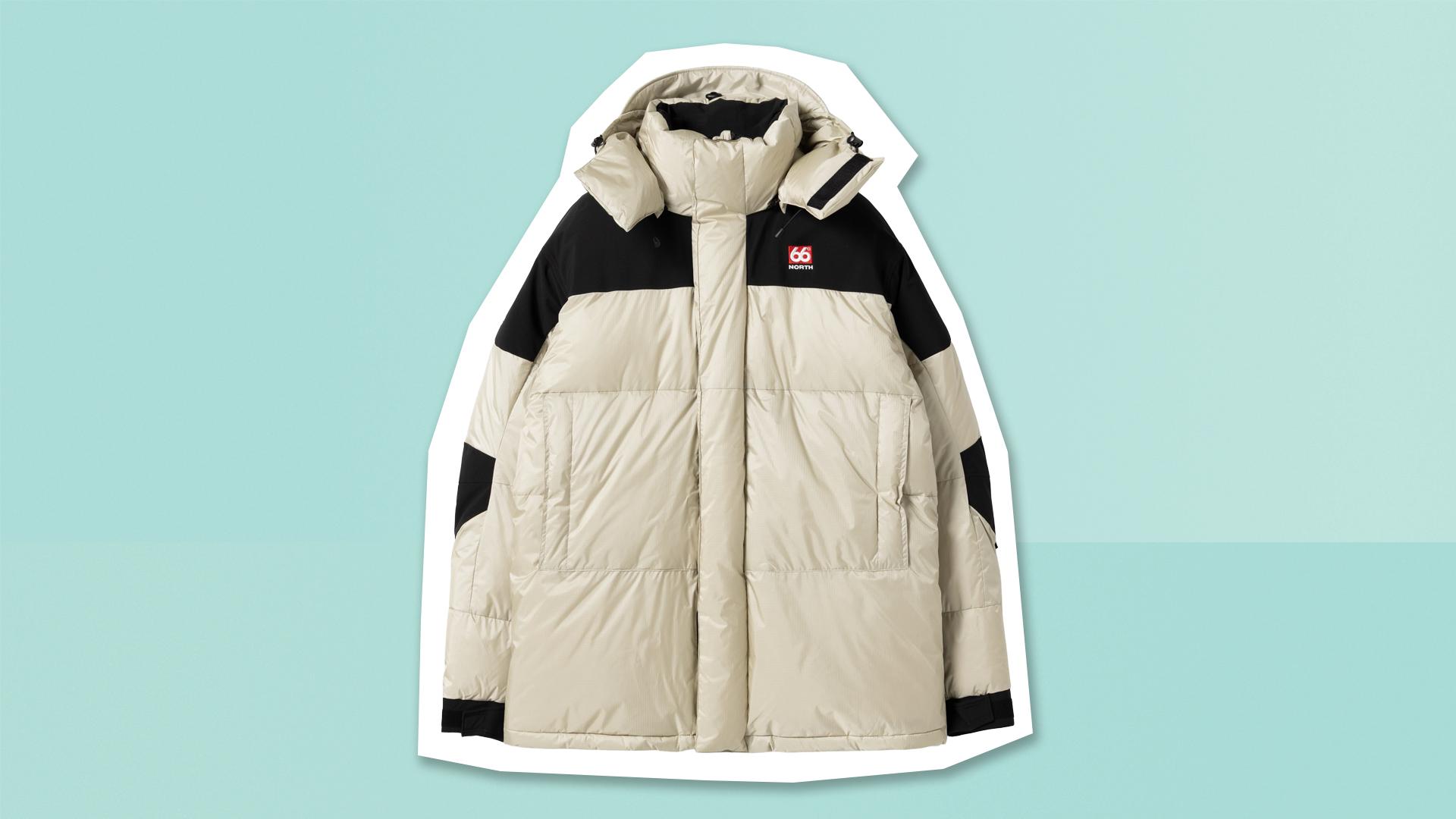 66&amp;ordm;North Tindur Down Jacket on green background