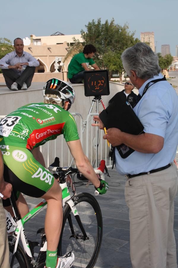 Sam Bennett (An Post-Sean Kelly) on the start ramp.