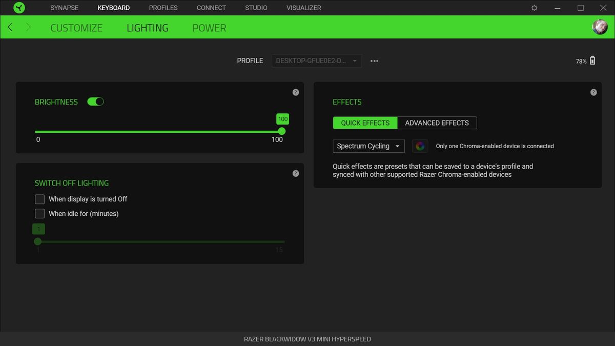 Razer Blackwidow V3 Mini HyperSpeed Synapse