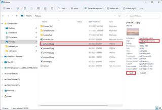 File Explorer details pane add tag