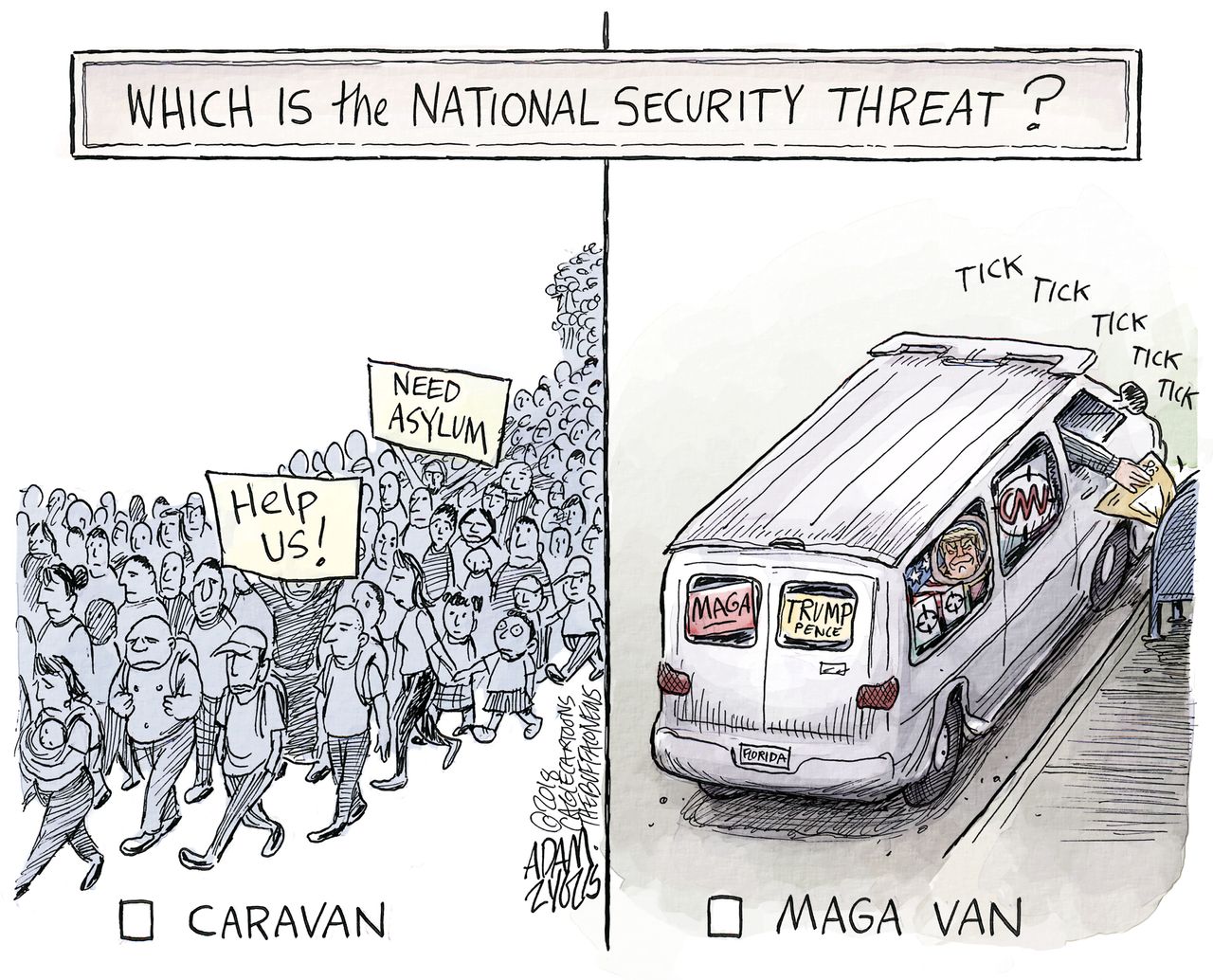 U.S. MAGA bomber van Cesar Sayoc migrant caravan national security threat