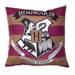 transparent hogwarts logo black and white cushion