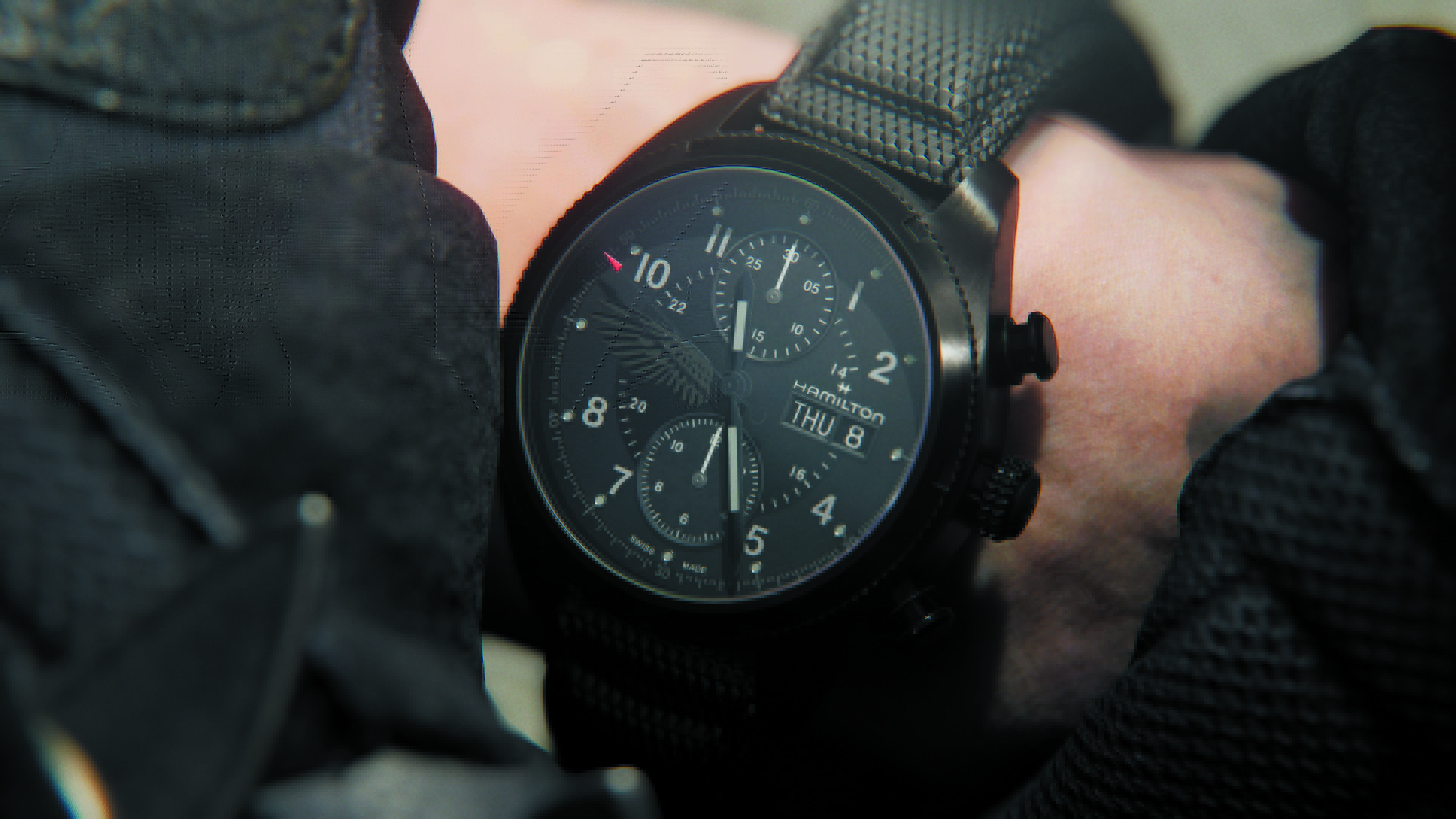an image of the Hamilton Khaki Field Auto Chrono x Resident Evil