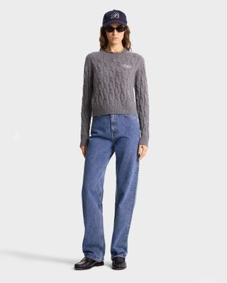 Sporty & Rich x Le Bristol Paris, Faubourg Cableknit Cashmere Crewneck