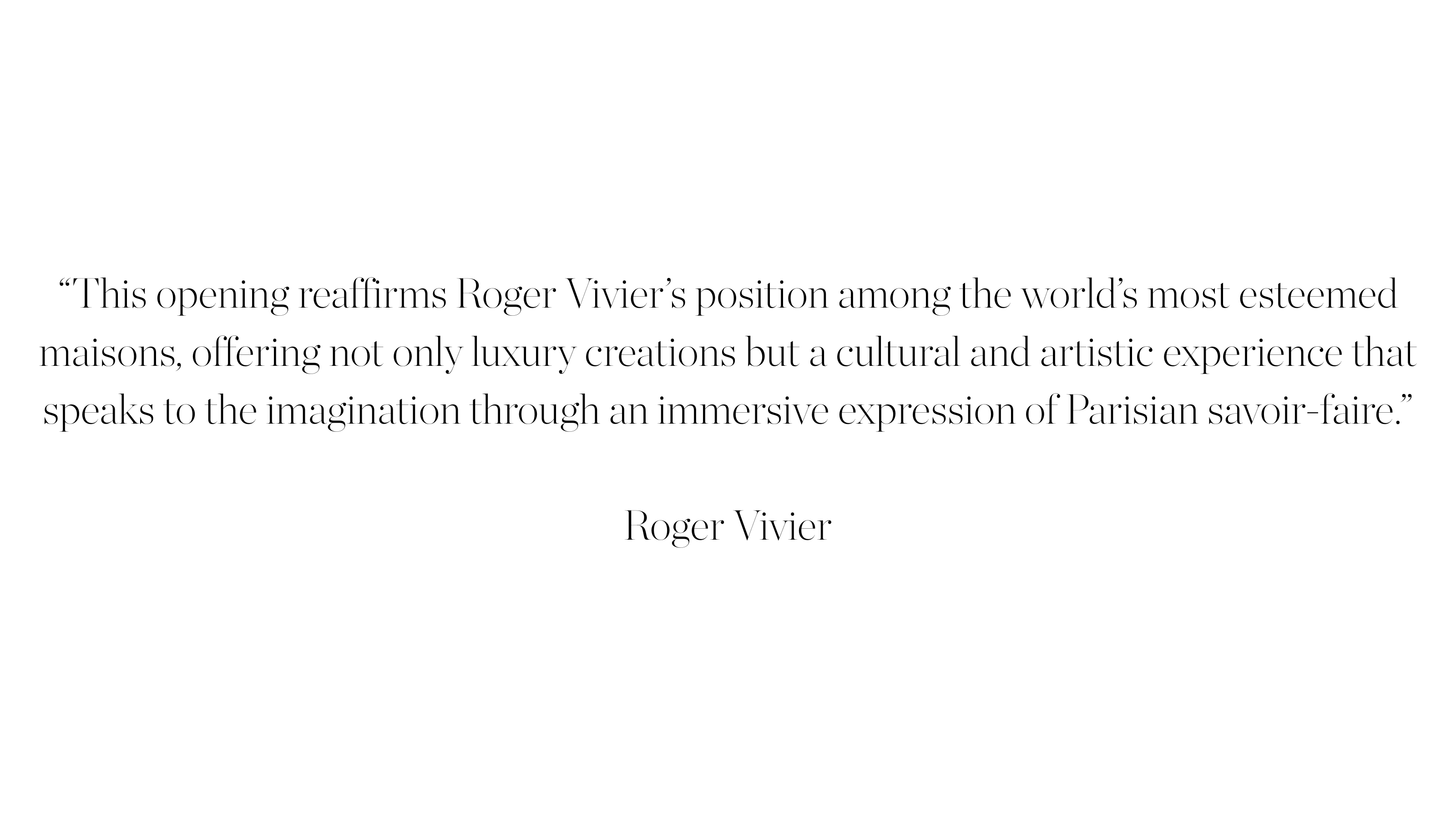 A pull quote credited to Roger Vivier black on white.