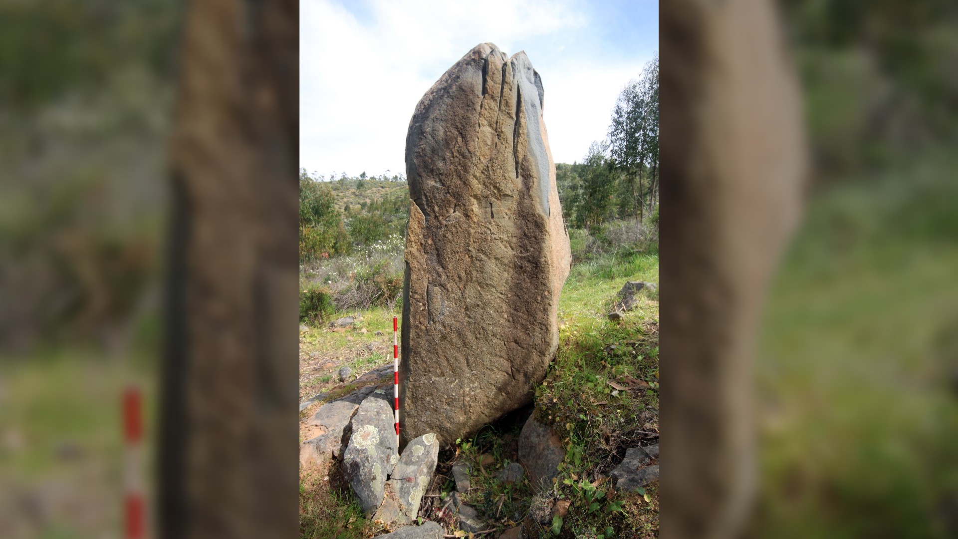 One of 526 standing stones found at the site of La Torre-La Janera, near Huelva in southwestern Spain.