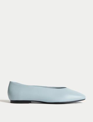 Leather Slip on Flat Ballet Pumps