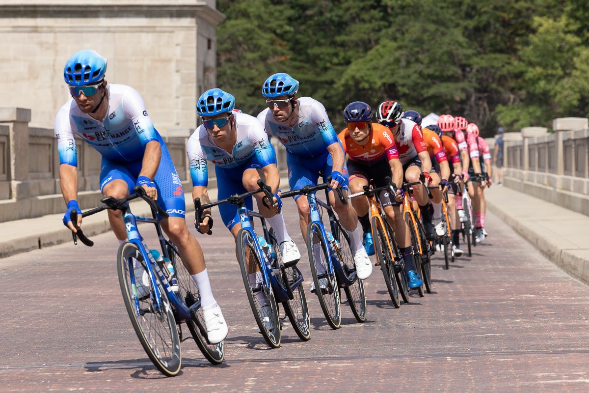 Riders of Team BikeExchange-Jayco took to the front of the chase trying to real back a 4:00 gap with roughly 100km to go. Spoiler alert: They did not.