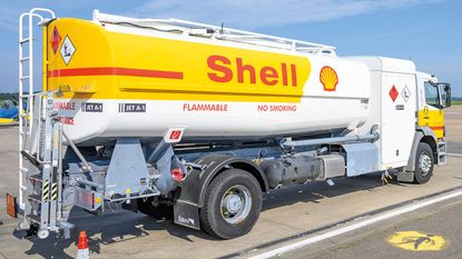 Shell aviation-fuel tanker in The Netherlands