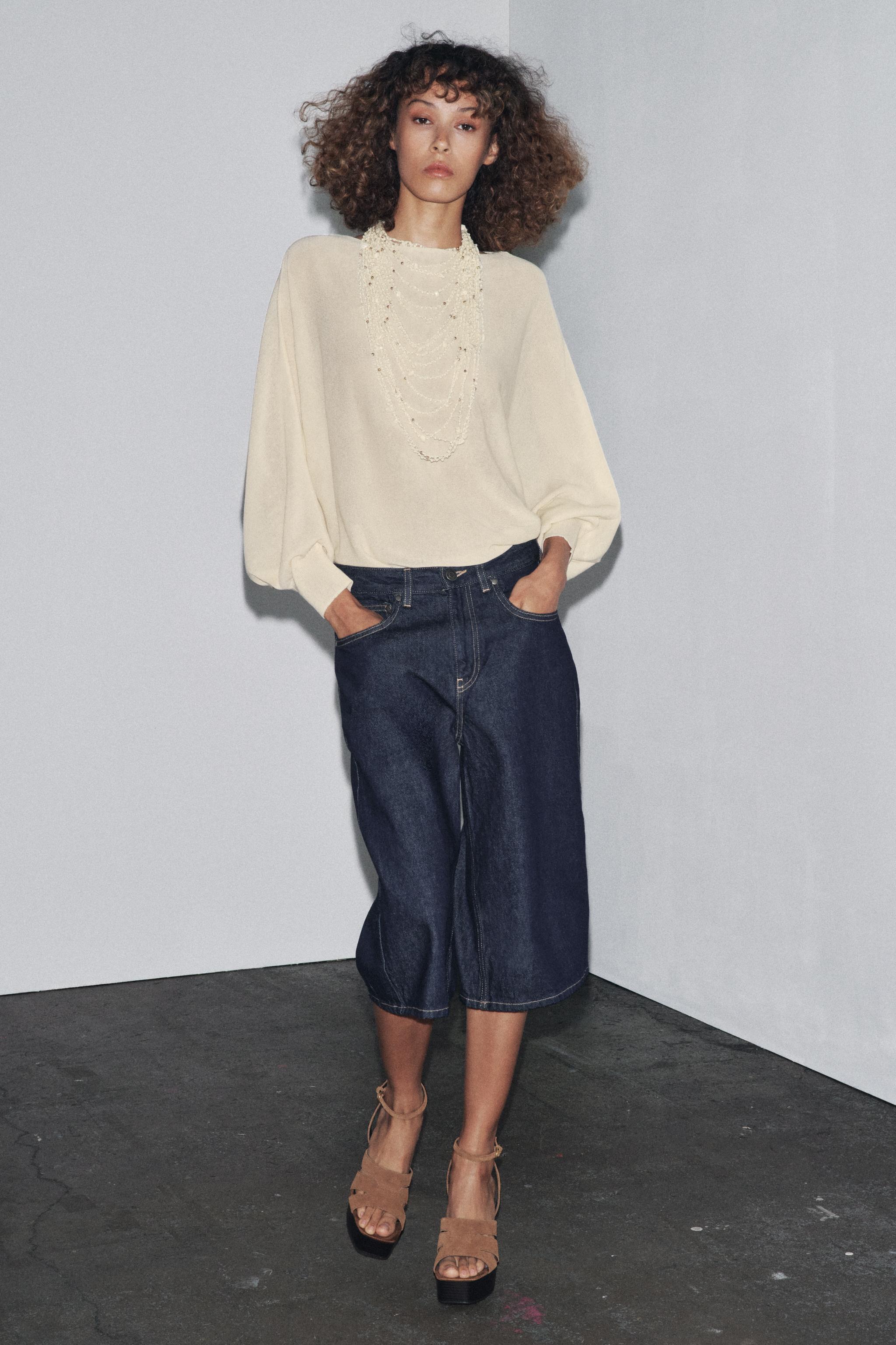 Zw Collection Denim Long Shorts