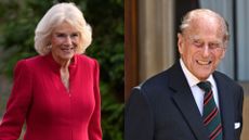 Queen Camilla recreated an iconic photo of Prince Philip. Seen here are the two royals on different occasions