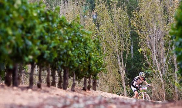 Riders pass through the Diemersfontein Wine farm