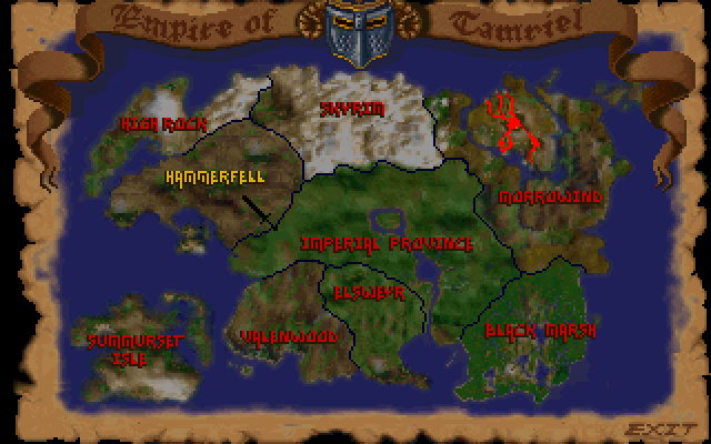 Arena's map of Tamriel