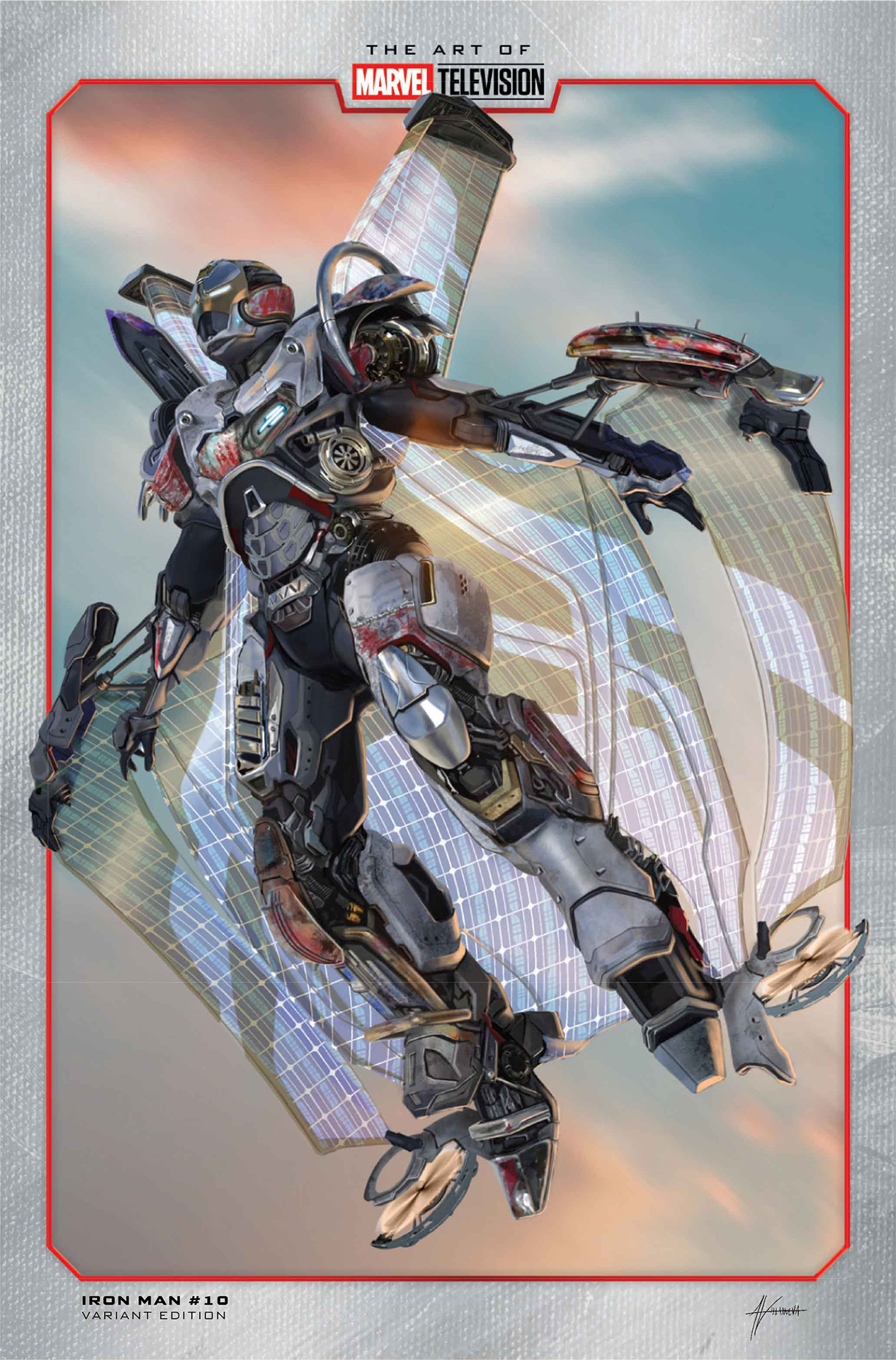 Iron Man #10 variant cover featuring MCU concept art of Ironheart