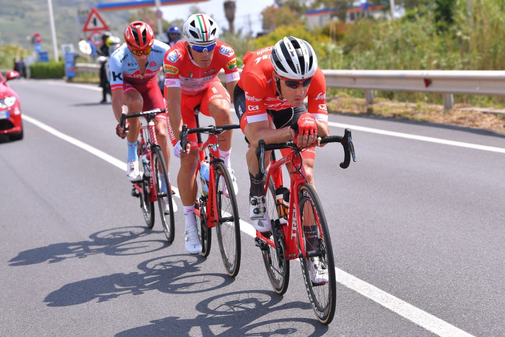 Markel Irizar, Davide Ballerini and Maxim Belkov in the breakaway