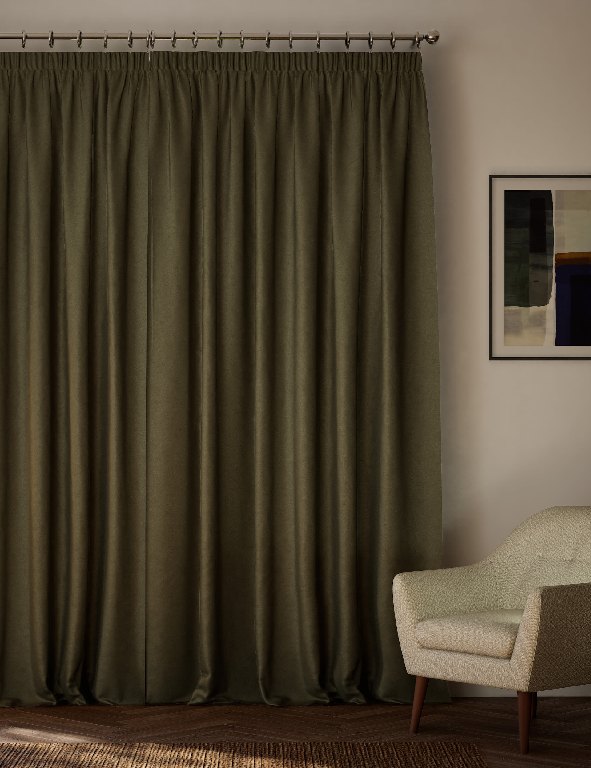 Velvet Pencil Pleat Curtains