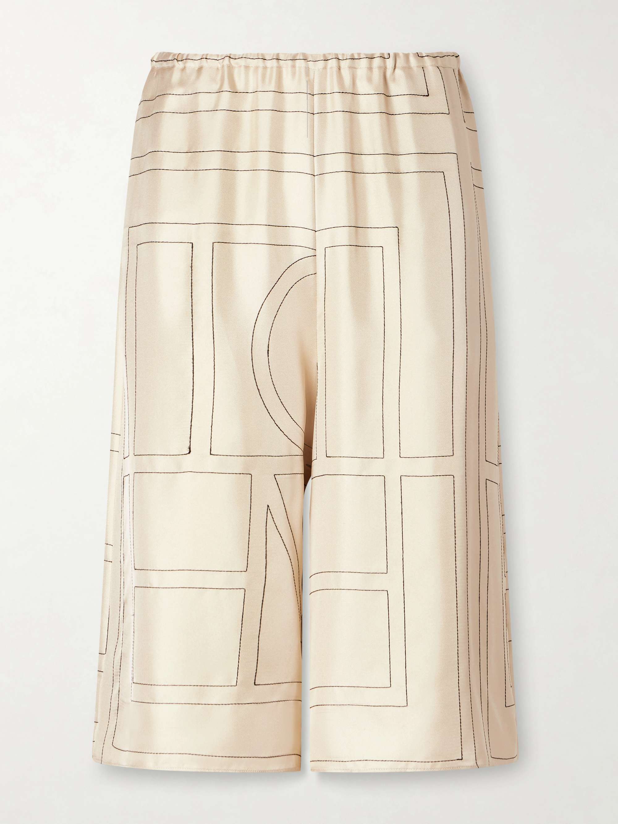 Embroidered Silk Shorts