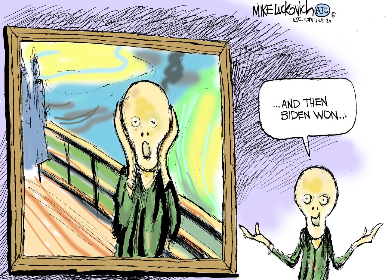 Political Cartoon U.S. Biden The Scream