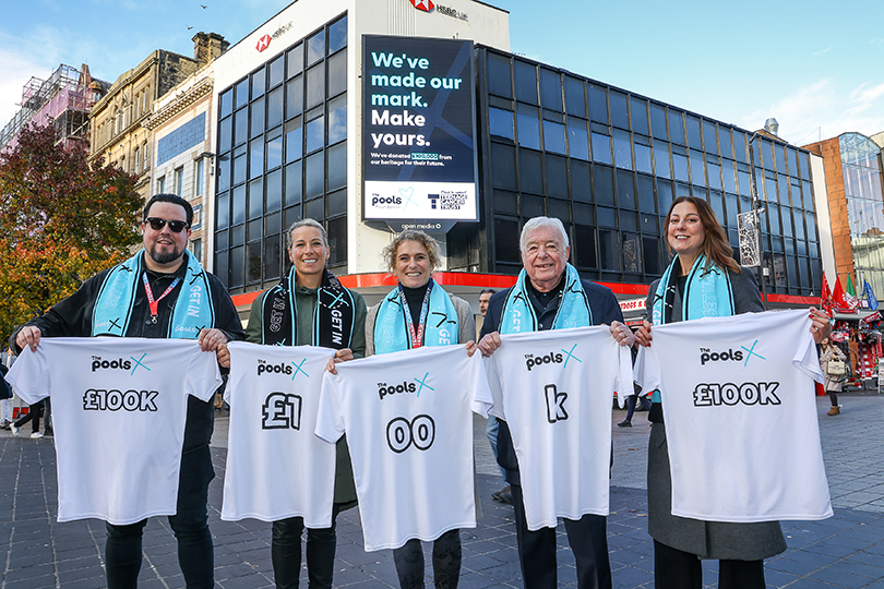 Rachel Brown-Finnis (second left) and Ian Callaghan (second right) were at an event for the Pools Foundation