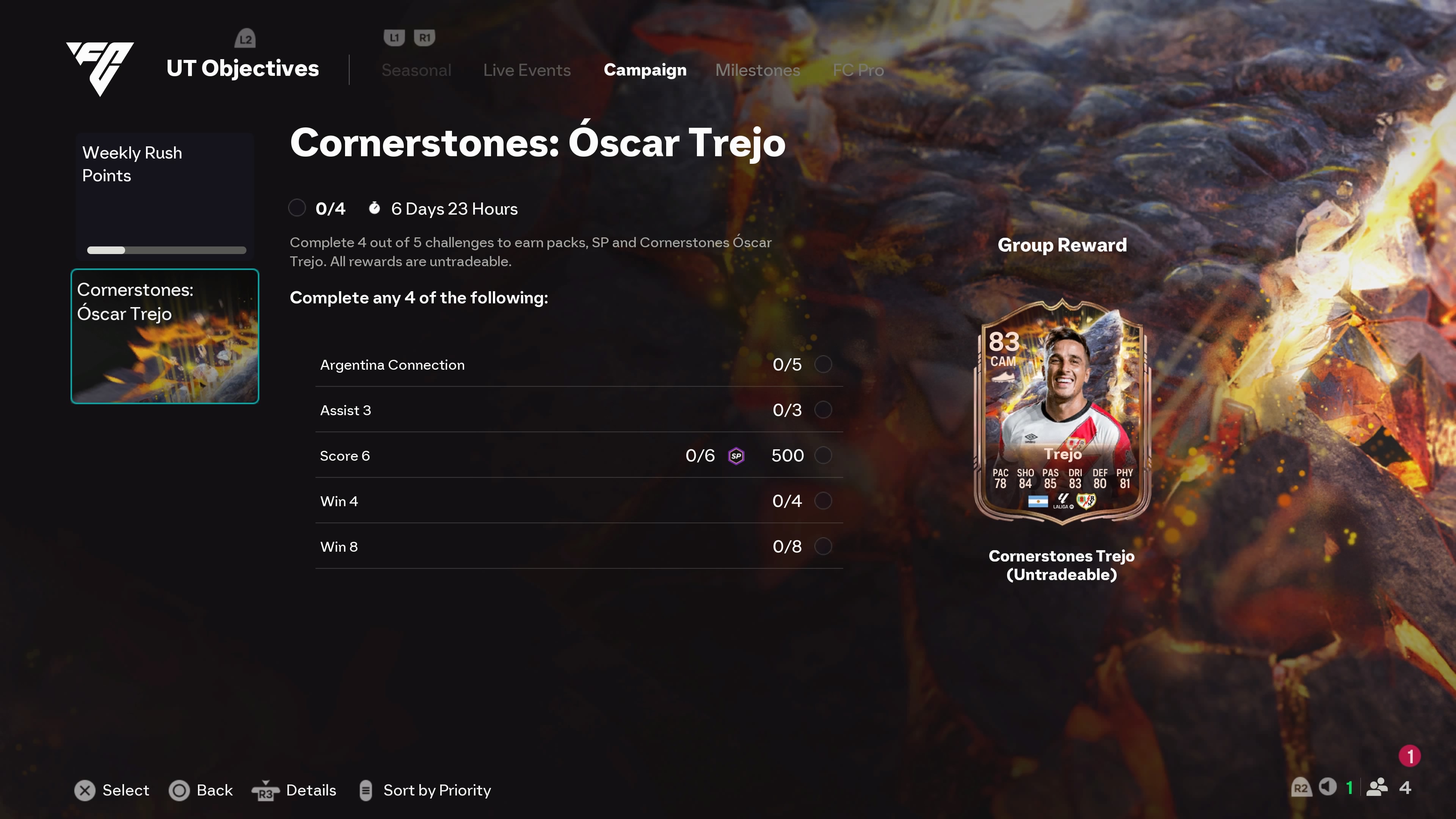 The full set of FC 26 Oscar Trejo objectives