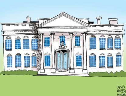 Political cartoon U.S. White House chaos staff firings