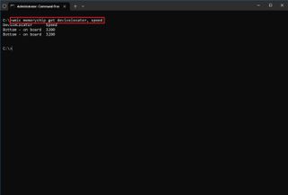 Windows 10 check memory speed command