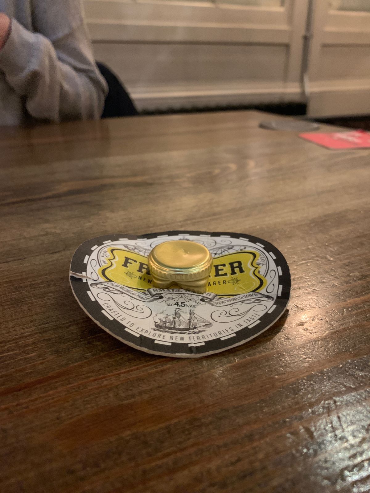 We totally made a sombrero with a beer mat and bottle top