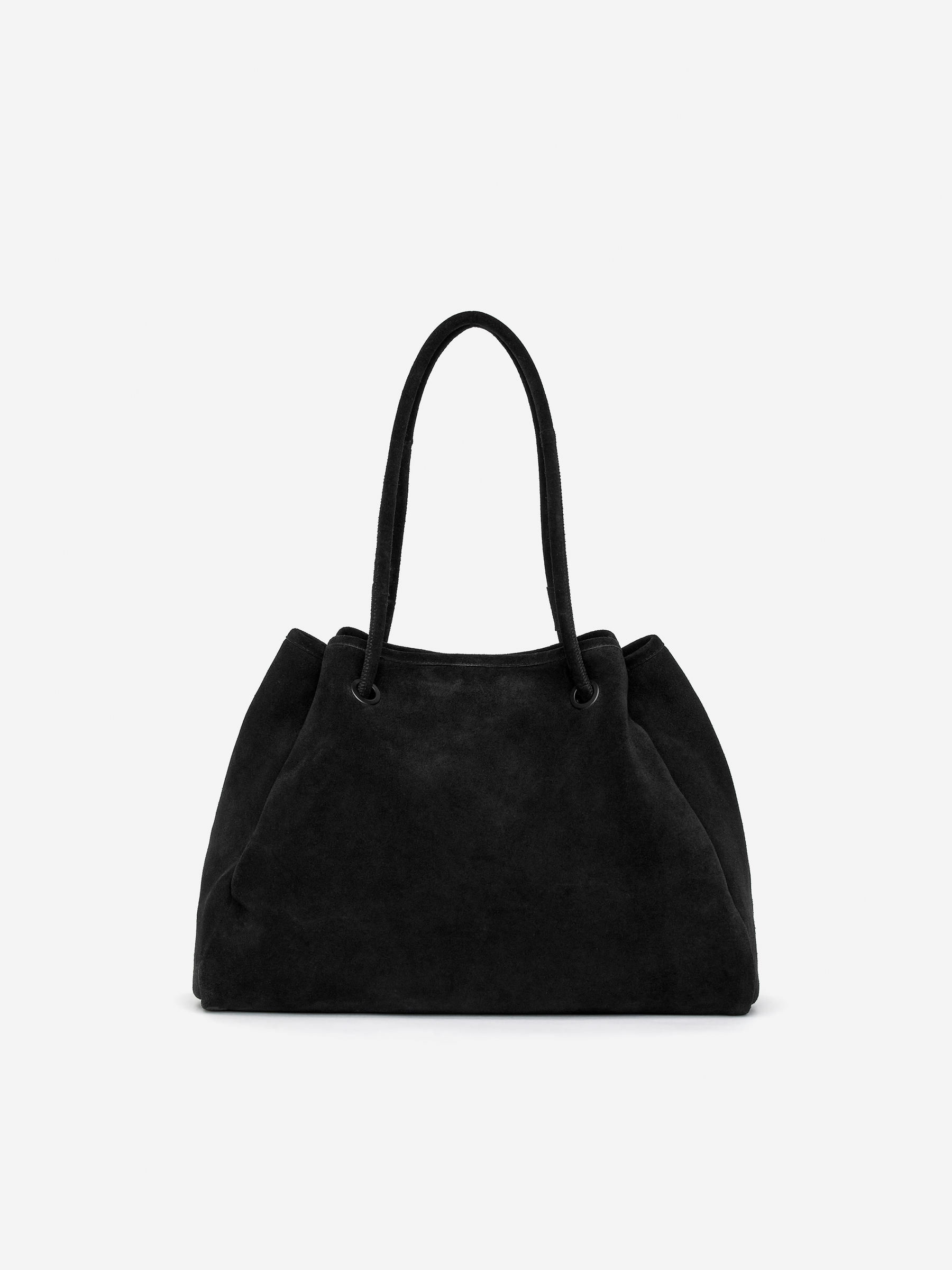 Suede Tote Bag &amp;ndash; Black &amp;ndash; Women &amp;ndash; Arket Gb