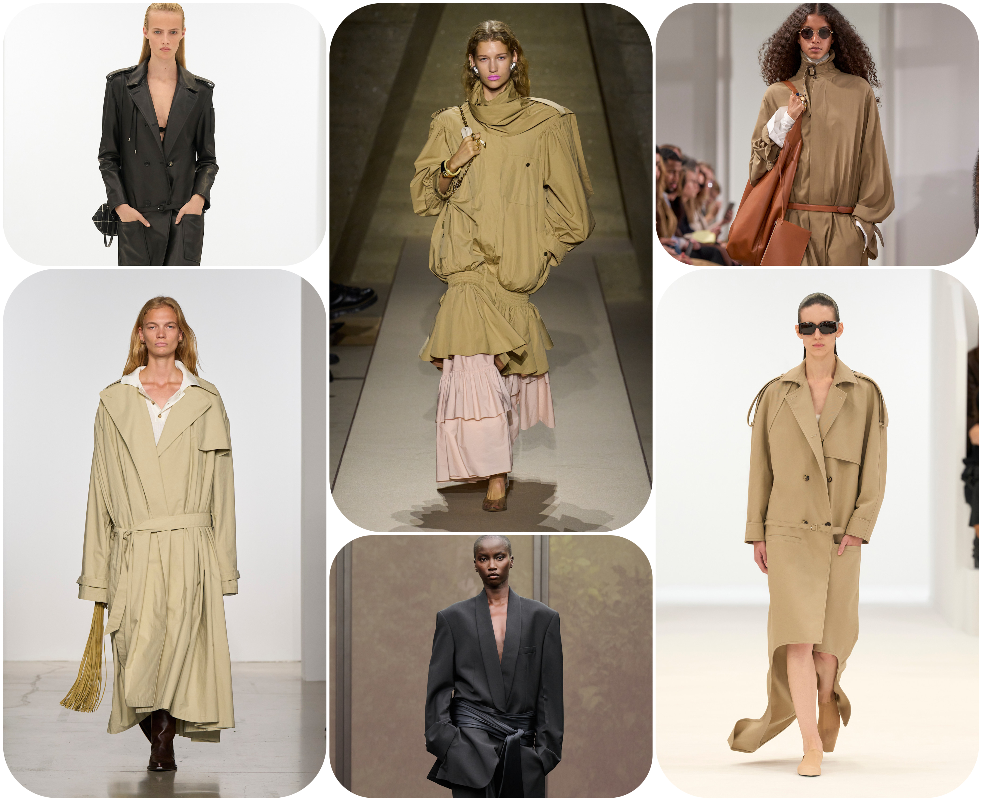 spring 2026 jacket trends, drop waist jackets Courr&amp;egrave;ges, Calvin Klein, Chloe, Ferragamo, and Celine