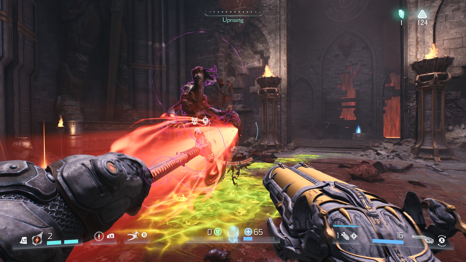 The Doom Slayer fights a demon with a spear in Doom The Dark Ages - Revelations