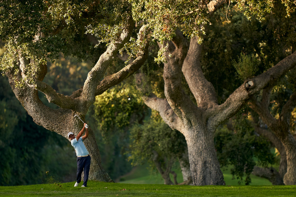 CADIZ, SPAIN - OCTOBER 14: Edoardo Molinari of Italy plays a shot during Day Two of the Estrella Damm N.A. Andaluc&iacute;a Masters at Real Club Valderrama on October 14, 2022 in Cadiz, Spain. (Photo by Jose Manuel Alvarez/Quality Sport Images/Getty Images)