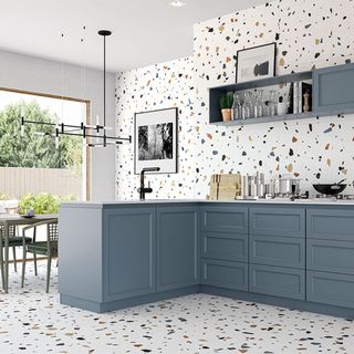 Kitchen floor tile ideas with terrazzo tiles