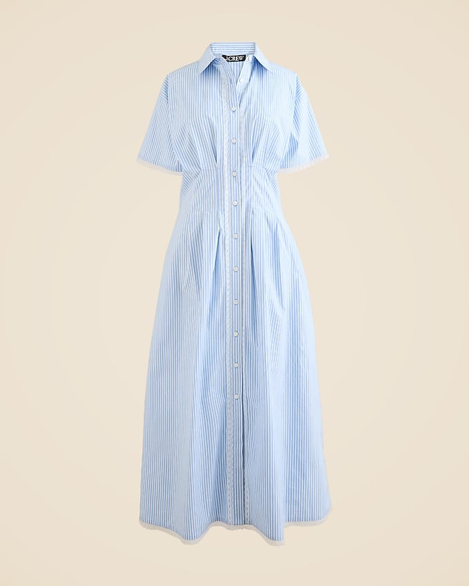 Wren Lace-Trim Shirtdress in Stripe