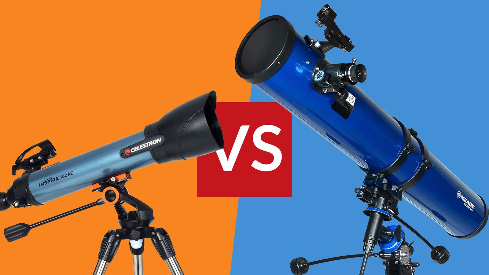 Celestron Inspire 100AZ refractor vs Meade Polaris 114mm reflector telescope which intermediate