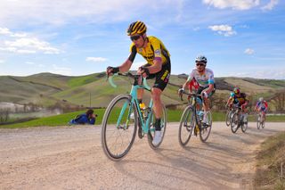 Strade Bianche 2019 13th Edition Siena Siena 184 km 09032019 Wout Van Aert BEL Team Jumbo Visma Alexey Lutsenko KAZ Astana Pro Team photo Dario BelingheriBettiniPhoto2019