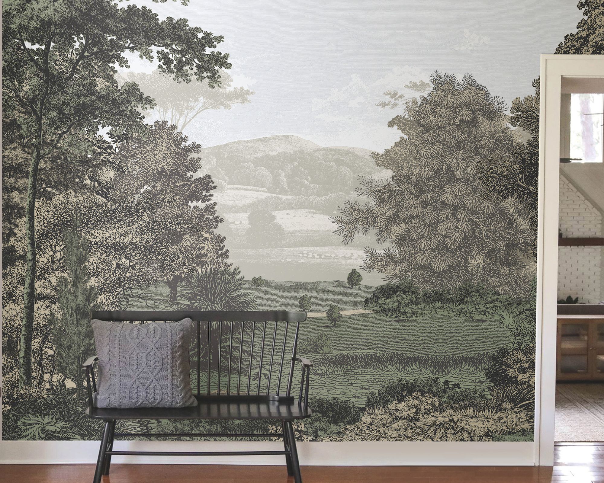 forest wallapper mural from erin and ben napier's collection at wayfair