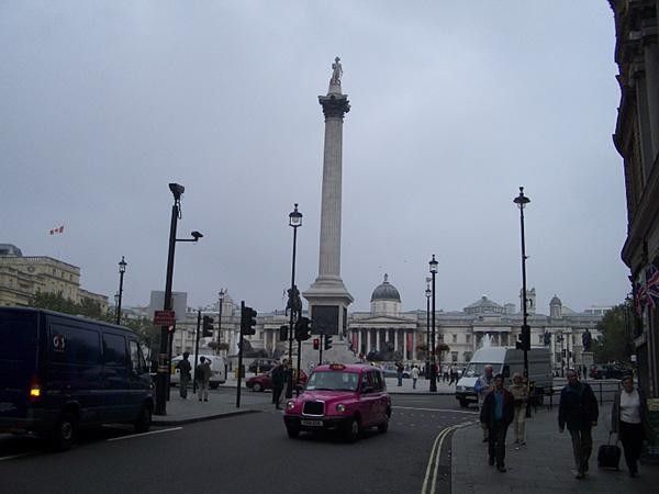 The view of Trafalgar Square from Whitehall