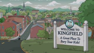 Welcome to Kingfield sign in The Simpsons