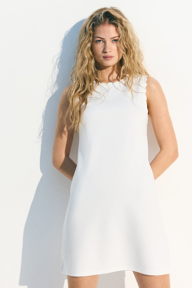 Scalloped jersey dress