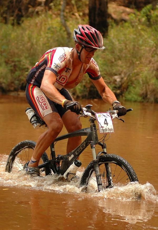 Flight Lieutenant Shane Taylor equally at home in the water.