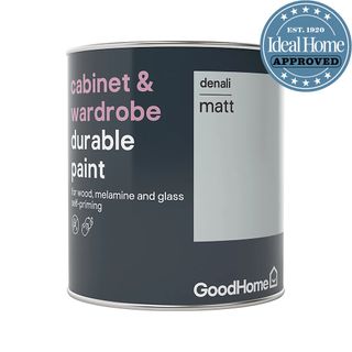 paint can with matt finish white background