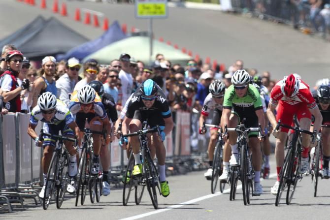 Caleb Ewan takes a narrow win over CJ Sutton