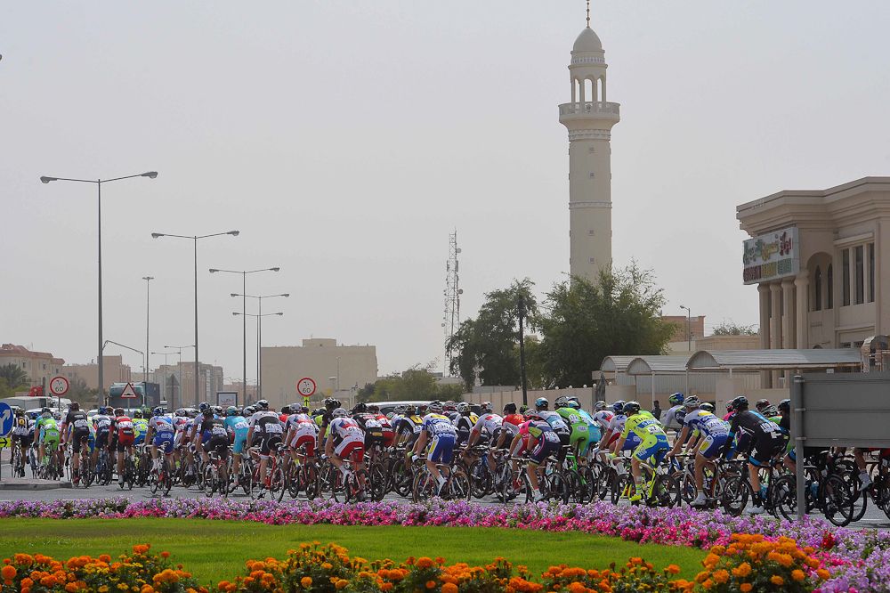 A colorful spot on today's course in Qatar.
