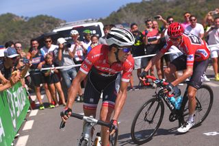 Alberto Contador on the attack during the Vuelta's sixth stage
